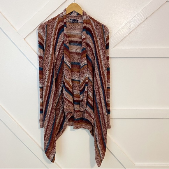 American Eagle Striped Waterfall Cardigan Sz XS - Picture 1 of 6
